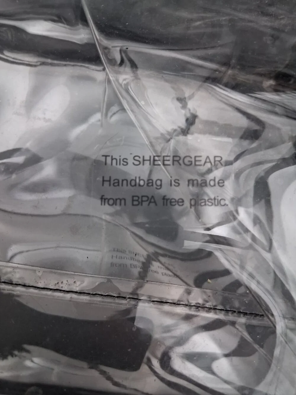 Sheer Gear clear stadium tote. Breeze through security! Detachable straps/tassel
